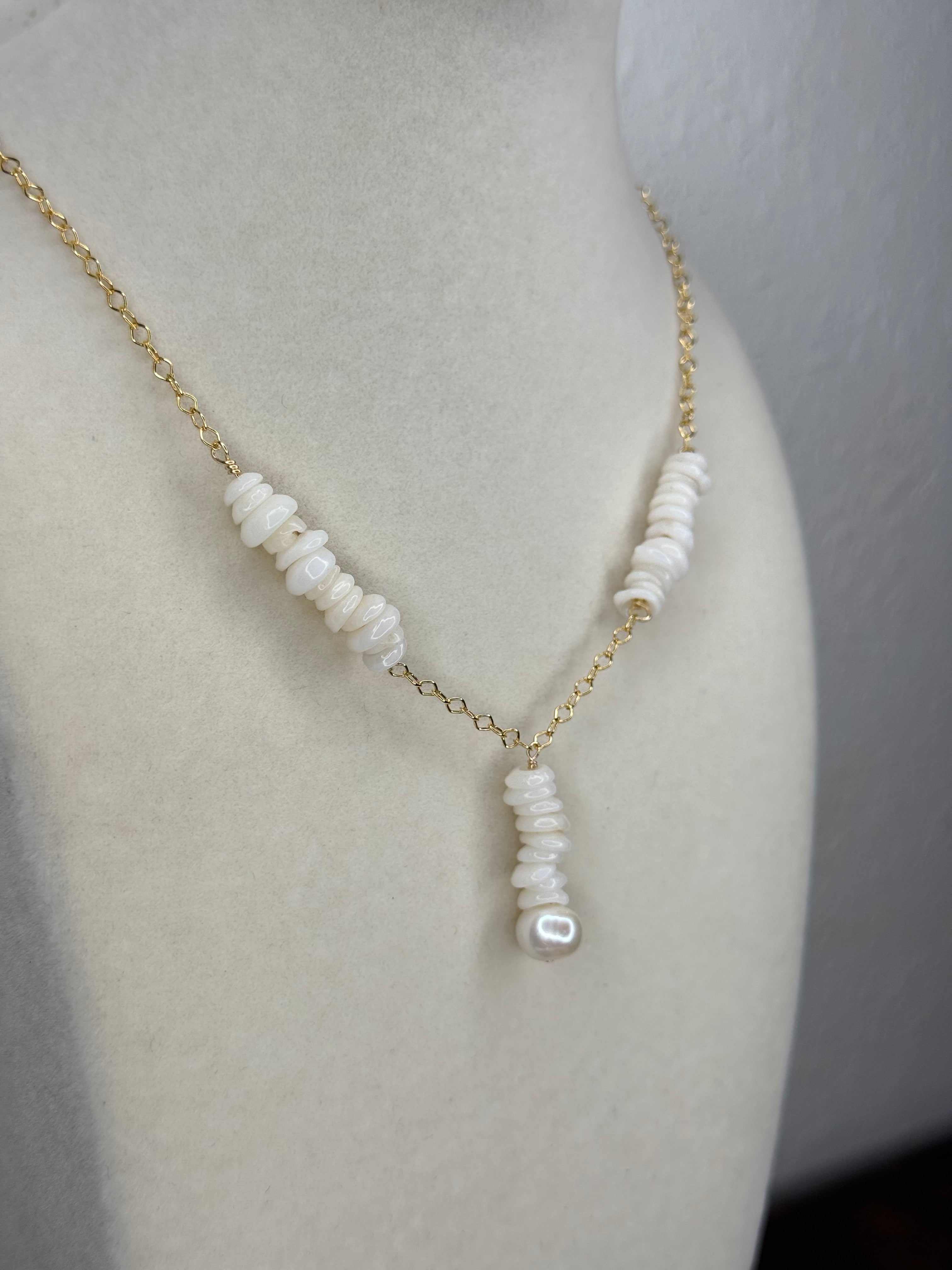 Pearl Puka Stack Necklace