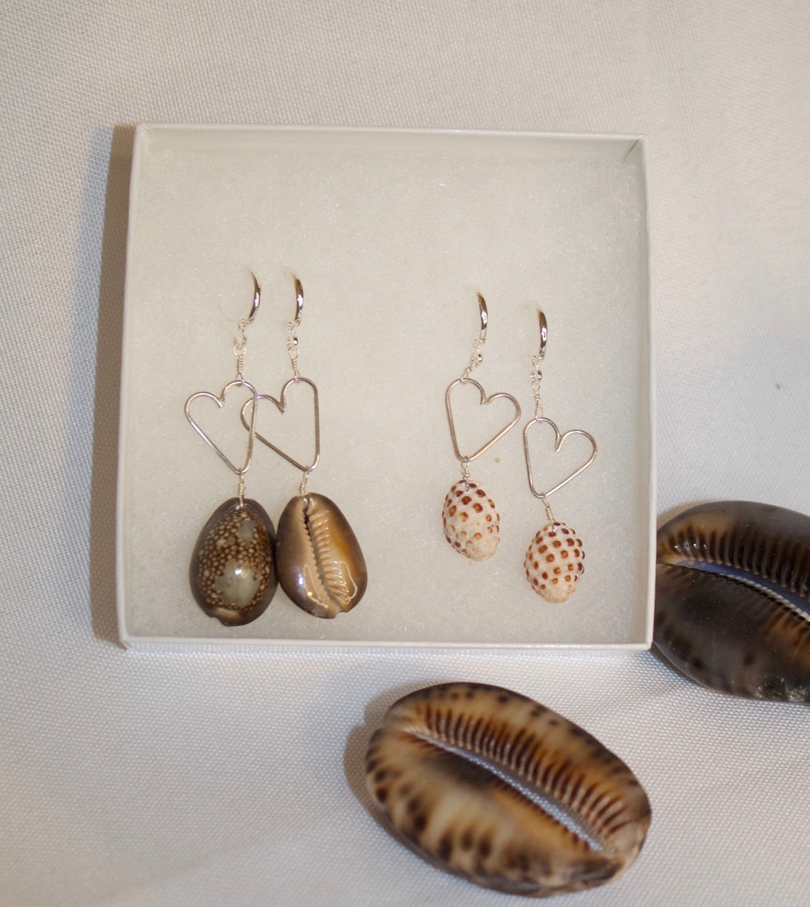 Heart X Shell Earrings