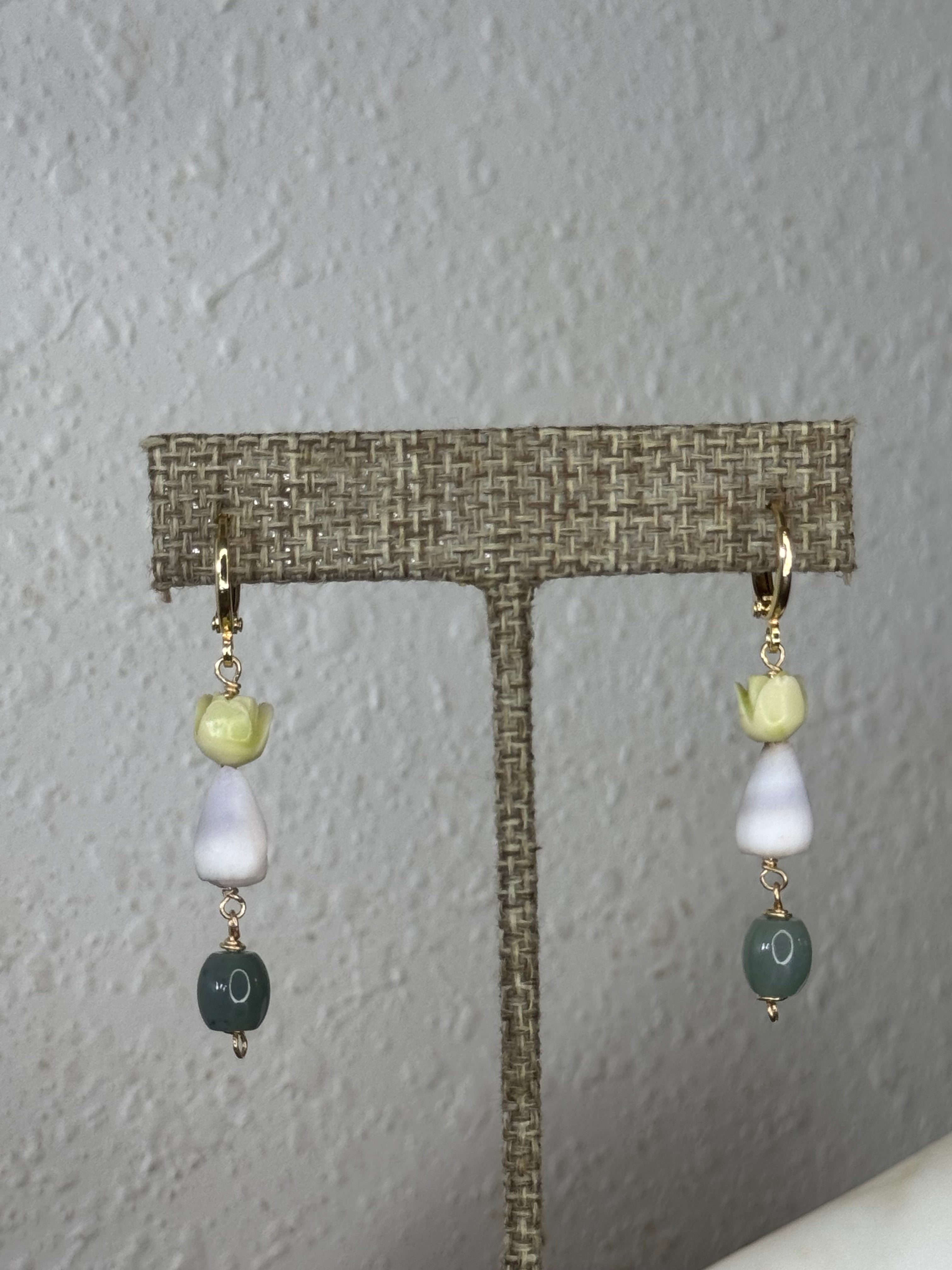 Shell Pua Jade Earrings