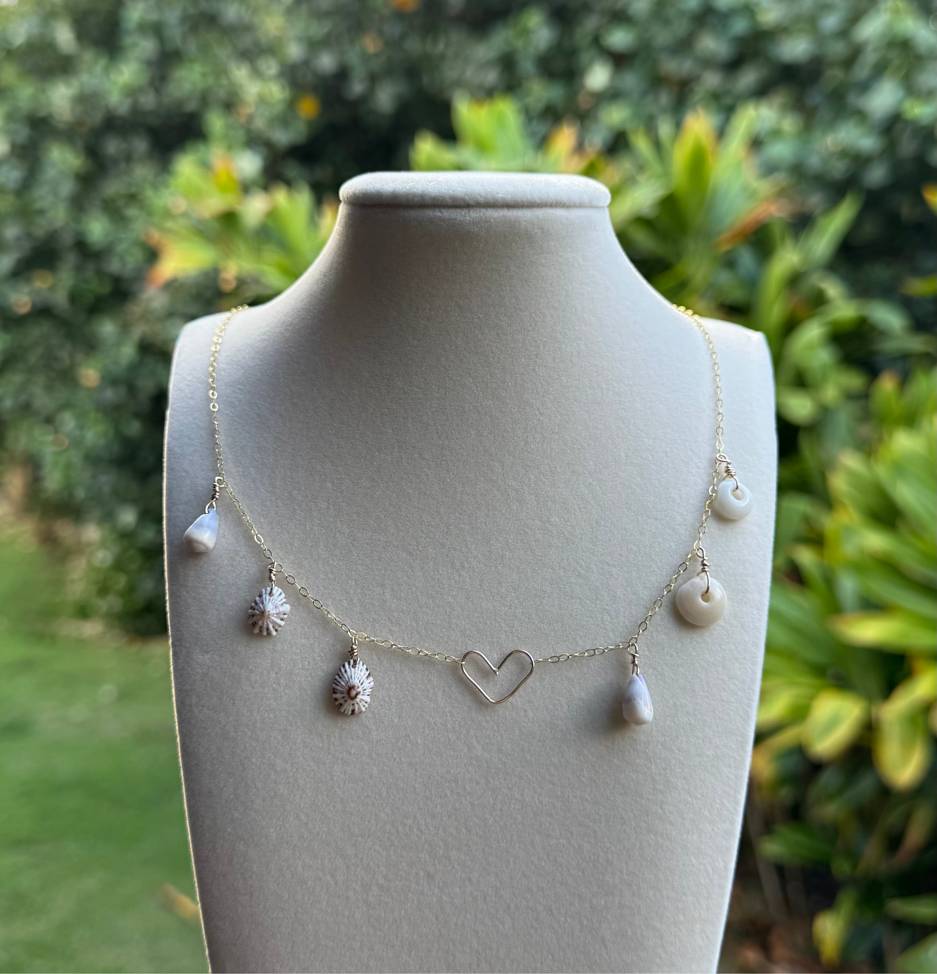 Heart Shell Stack Necklace