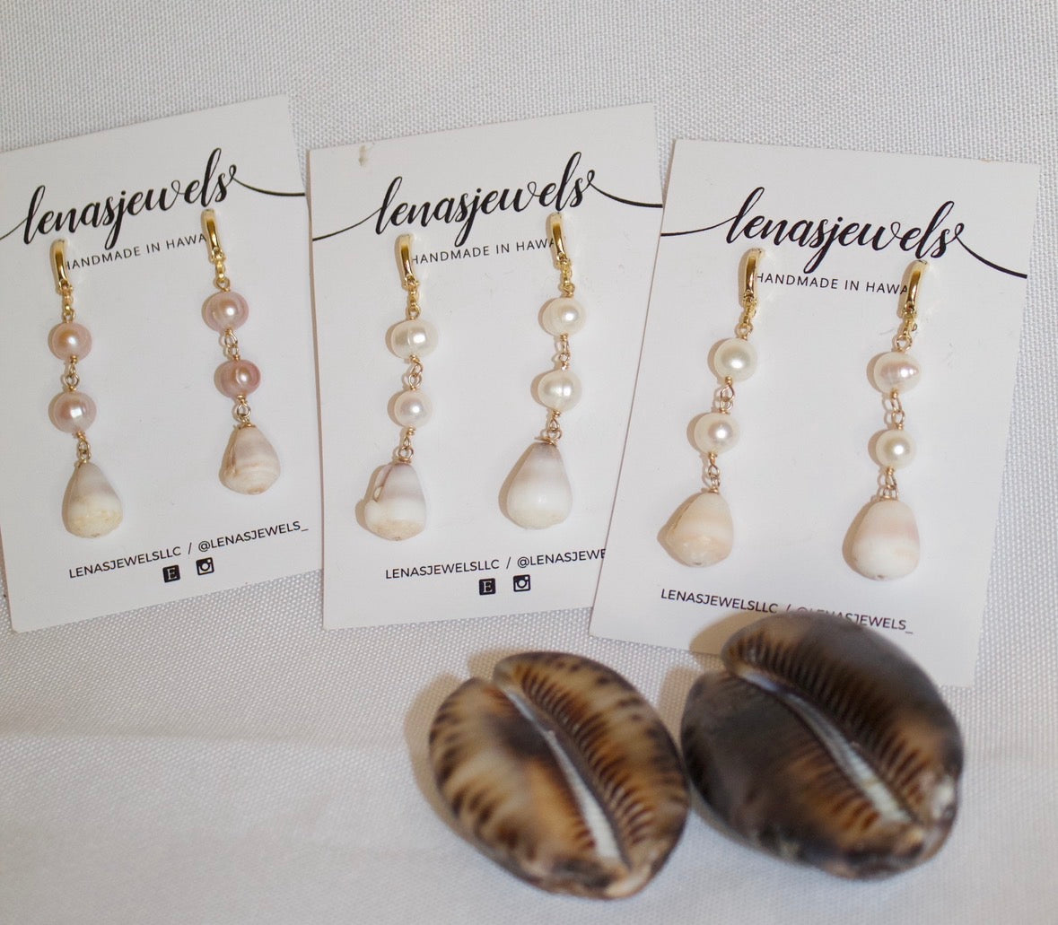 2 Pearl & Shell Earrings