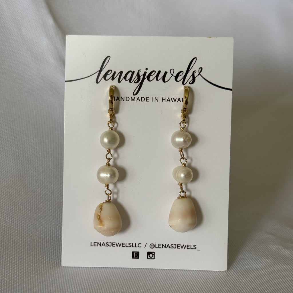 2 Pearl & Shell Earrings