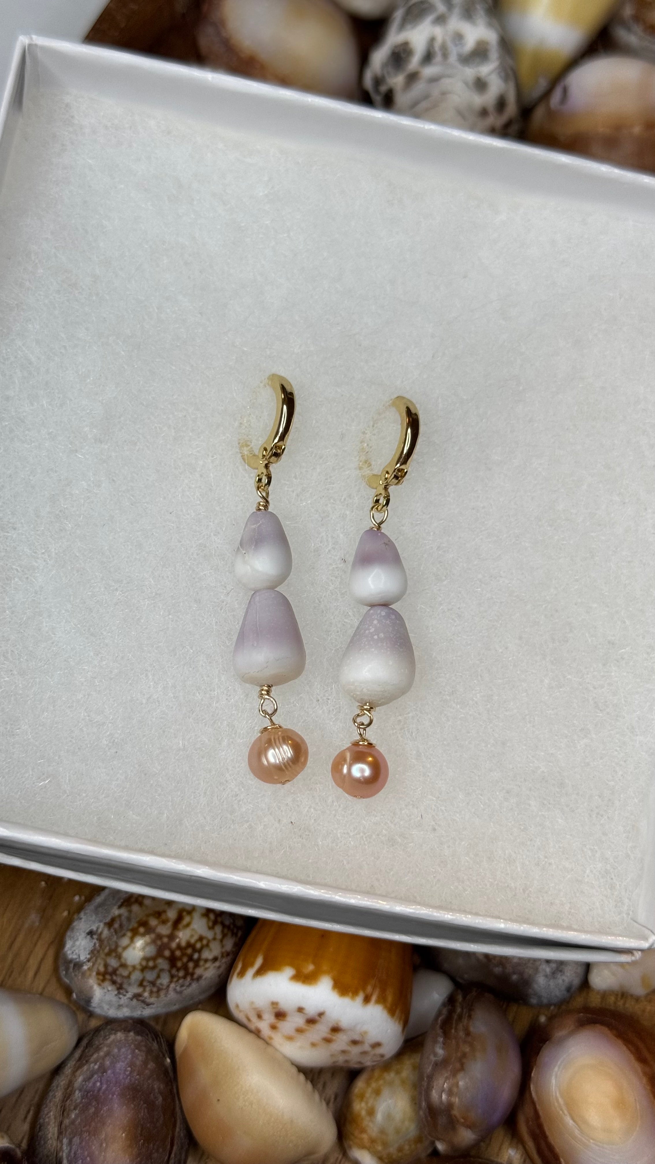 Cone & Pearl Earrings