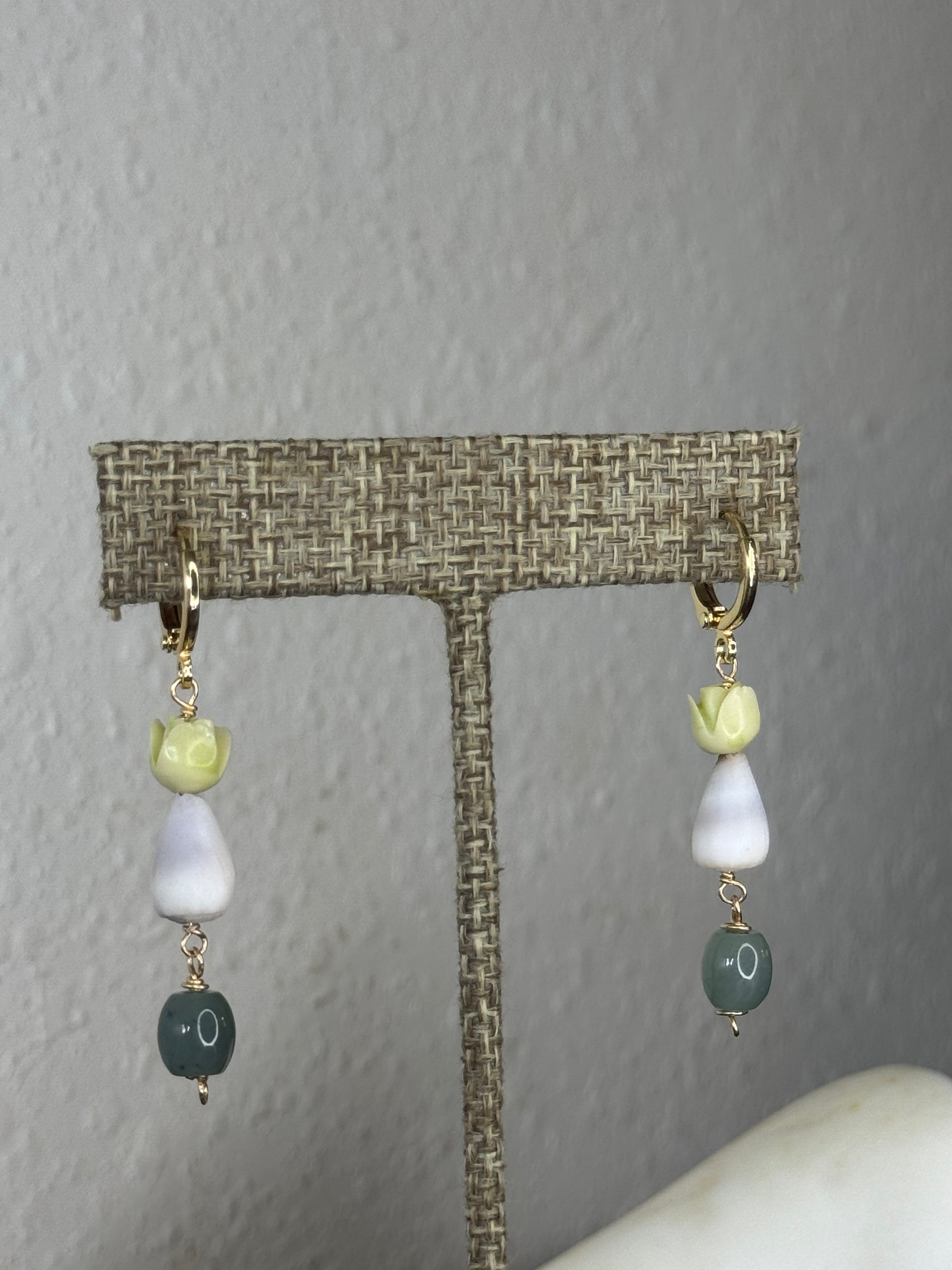 Shell Pua Jade Earrings