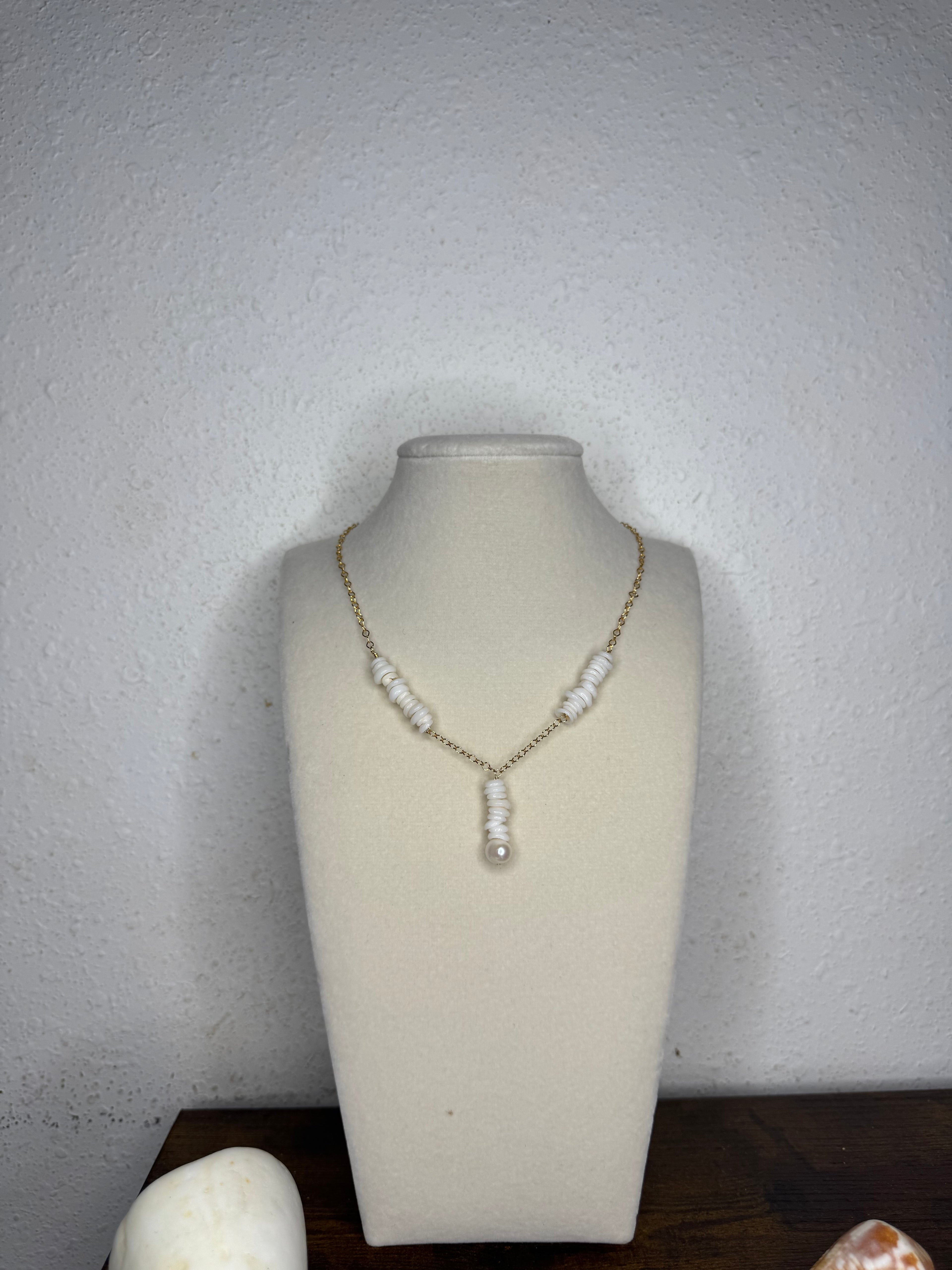 Pearl Puka Stack Necklace
