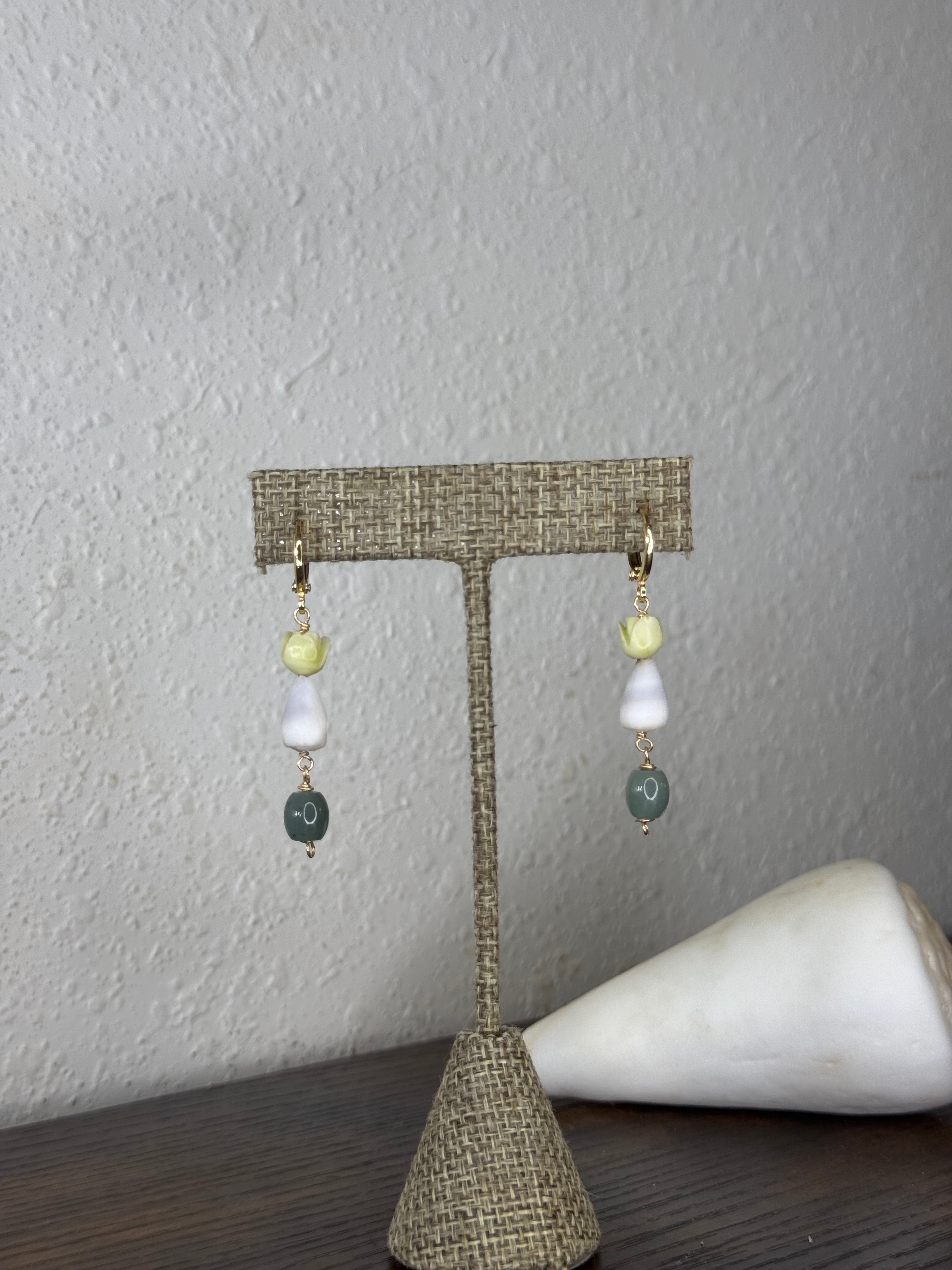Shell Pua Jade Earrings