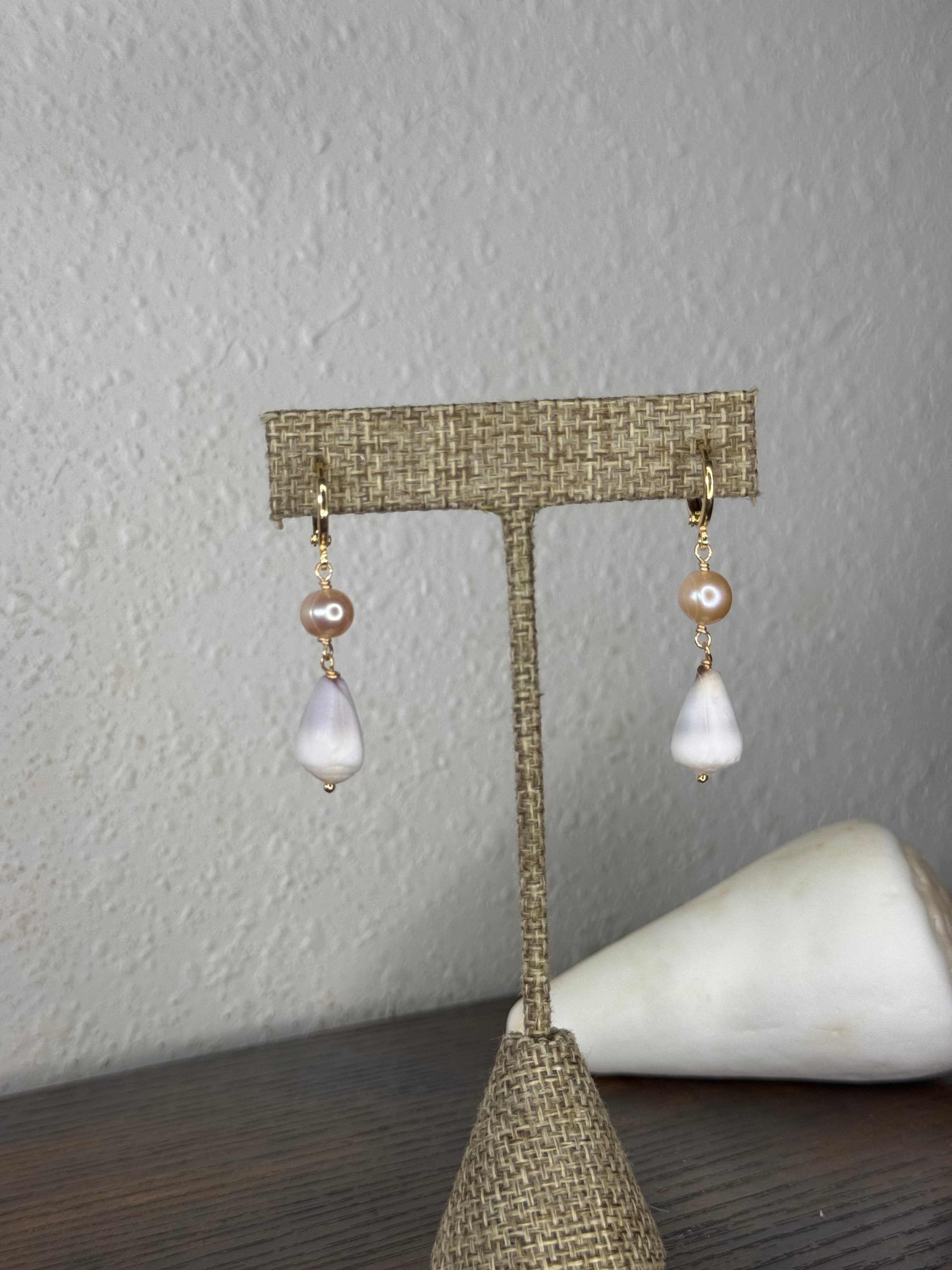 Cone & Pearl Earrings