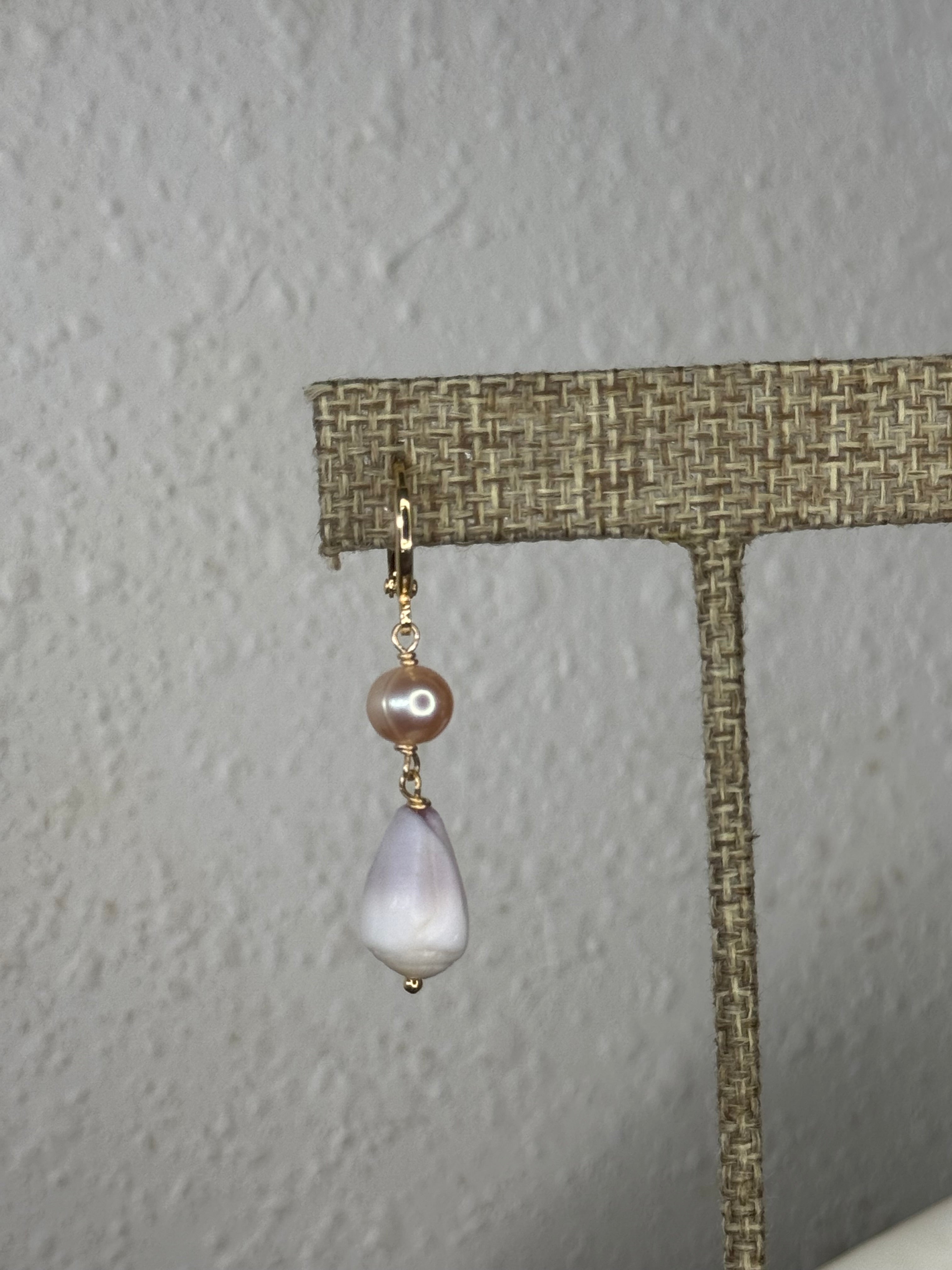 Cone & Pearl Earrings