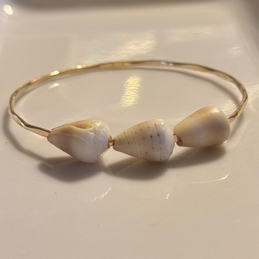 Triple Mini Cone Shell Bangle